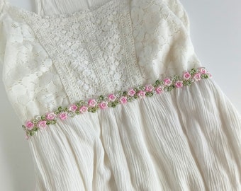 Faja de vestido de niña de flores rosa, cinturón nupcial floral, accesorios de boda, faja de bordado para niños y adultos