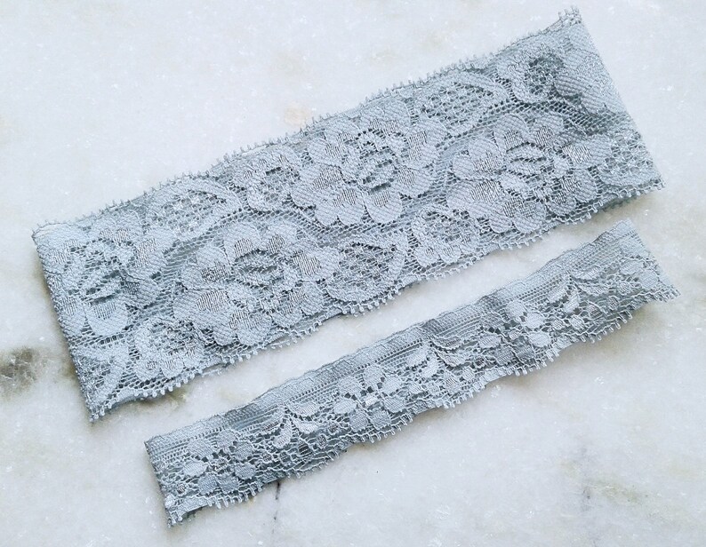 Wedding Garters, Plain Elastic Stretch Lace Garter Set, Ivory, White, Teal, Blush, Dusty Blue, Light Blue, Navy Blue, Black Bridal Garters 