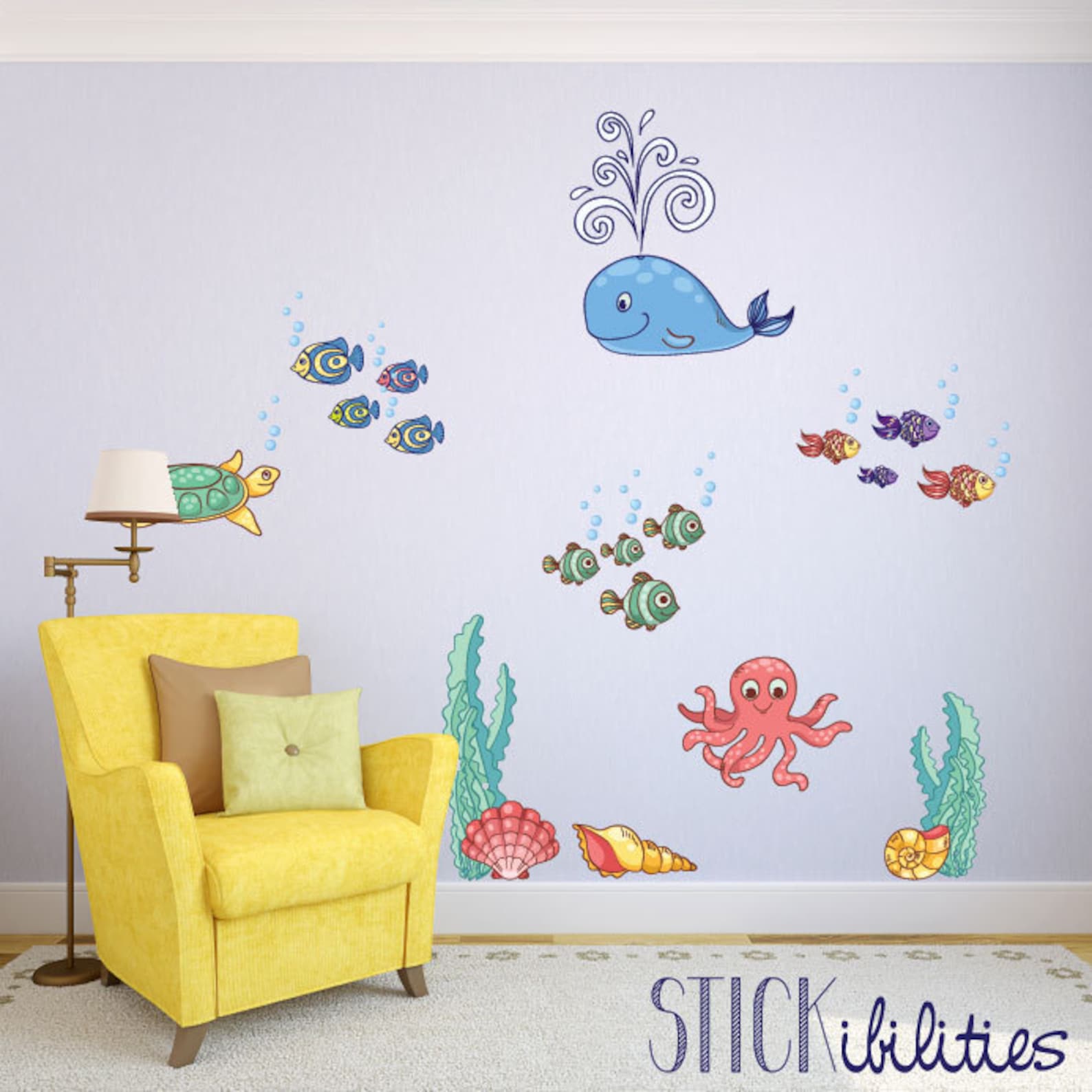 ocean stickers nursery wall decals ocean theme nursery