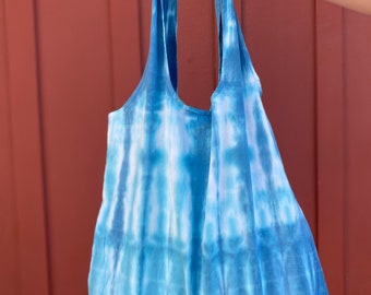 Hand Dyed Shibori Tote - 100% Cotton - Foldable