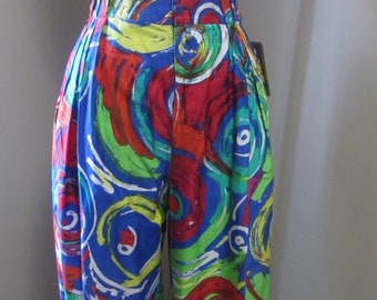 Pantalones coloridos vintage de Versace / Gianni Versace de los años 90