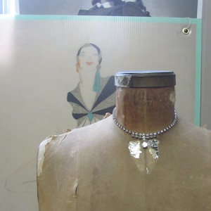 1950s Paste Stone Necklace - Art Deco Style Crystal Choker