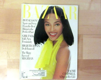 vintage Harper’s Bazaar Magazine : Juin 1994, Modèle de couverture Naomi Campbell