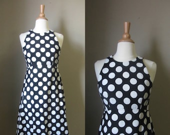 1980s black & white polka dot sundress | 80s does 50s