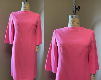 Jaren 1960 Suzy Perette roze shift jurk | 60's Moderne Mid Century Classic MCM