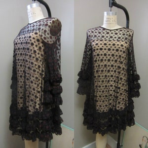 1960s brown babydoll dress 60's Go Go Small image 1
