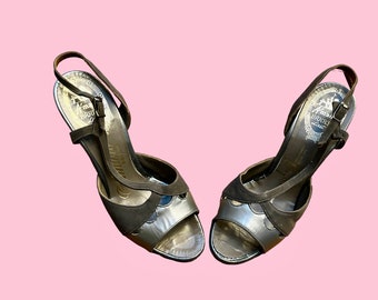 1950s grey high heel shoes | 50's mid century glamour VLV