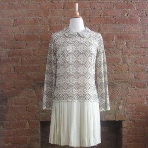 1960s Vicky Vaughn cream lace mod dress | 60&#39;s Mid Century Mod Millie