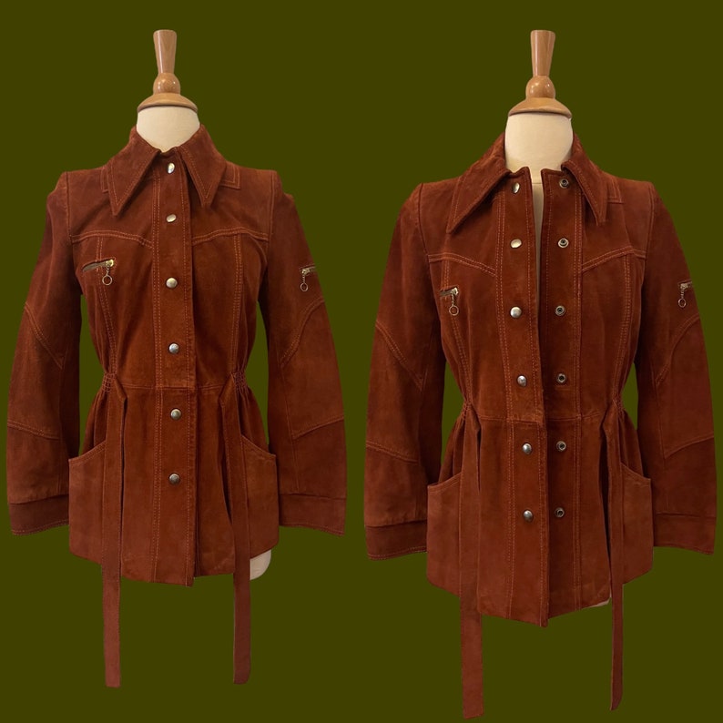 1970s rust suede jacket 60s 70s boho hippie image 9