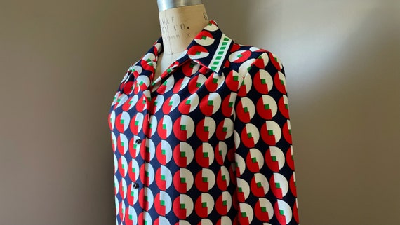 1960s geometric shirt dress | 60's 70's Mod Op Art - image 6