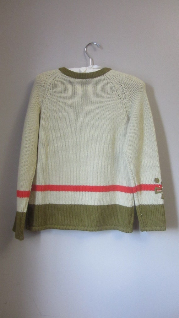 1950s Autumnal Winter Wonderland chunky ribbed sw… - image 3