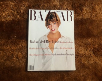 Vintage Harper's Bazaar Magazine : August 1993, Cover Model Linda Evangelista