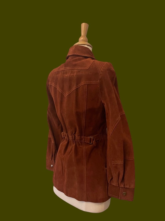1970s rust suede jacket | 60s 70s boho hippie - image 8