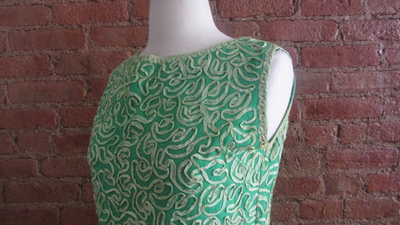 1960s mint green two piece top & skirt set - image 5