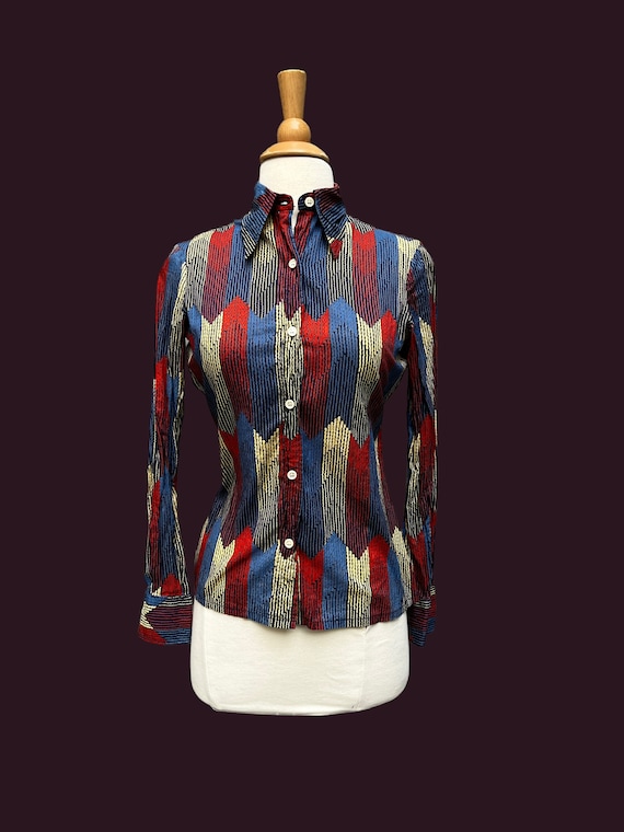70’s Men's Abstract Silk Shirt Art To Wear main image 0