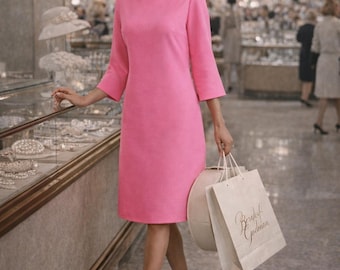 1960s Suzy Perette Pink Shift Dress | 60's Modern Mid Century