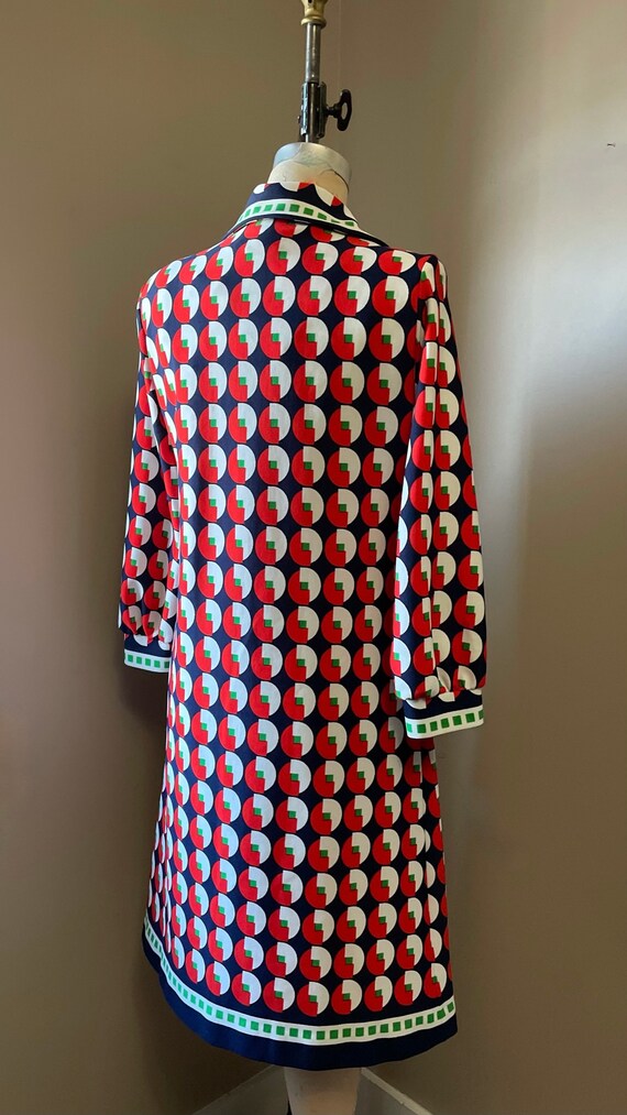 1960s geometric shirt dress | 60's 70's Mod Op Art - image 7