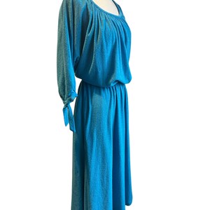 1970s aqua blue terrycloth dress image 3