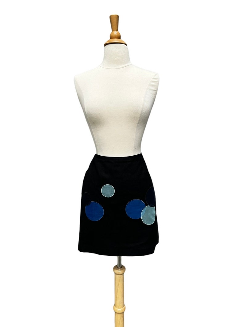 vintage Moschino navy mini skirt 1990s high fashion Italian designer image 2