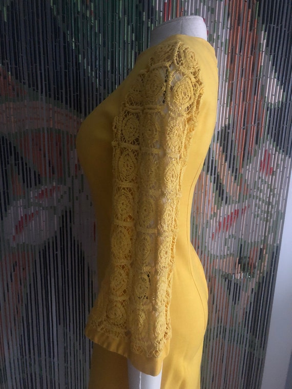 1960s yellow dress | 60's mod mid century - image 4