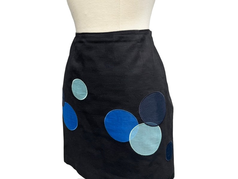 Mini-jupe bleu marine Moschino vintage Créateur italien de haute couture des années 90 image 7