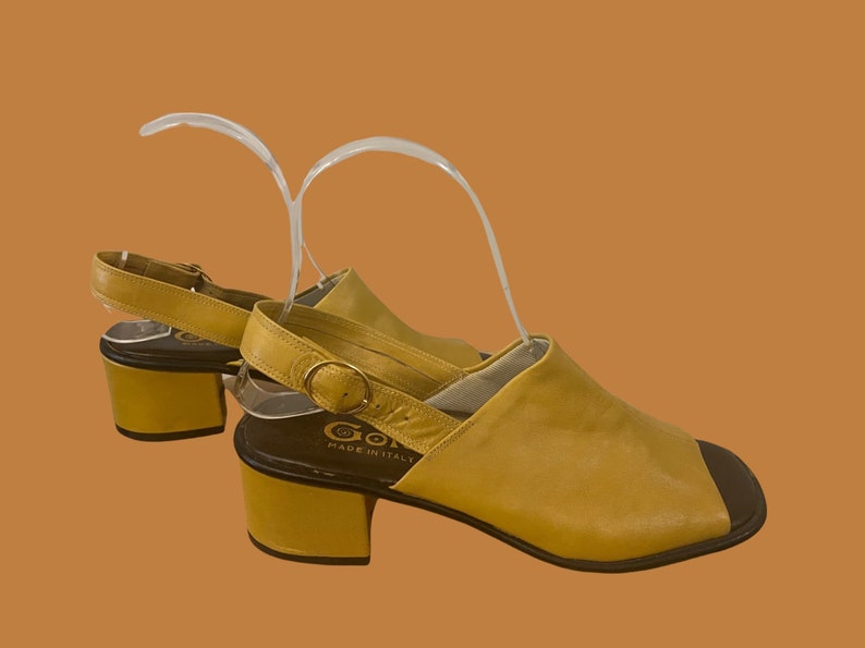 1970s mustard yellow sandals 60's 70's boho hippie image 6
