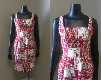 1950s Alfred Shaheen Hawaiian Novelty Print Dress | 50's Tiki Resort Vacation