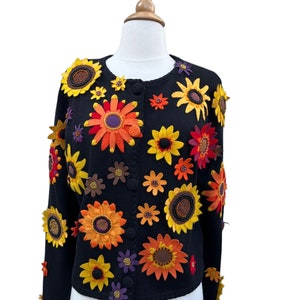 1990s Michael Simon wildflower cardigan