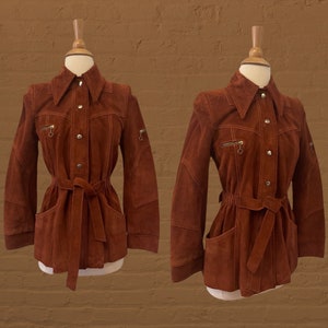1970s rust suede jacket 60s 70s boho hippie image 1