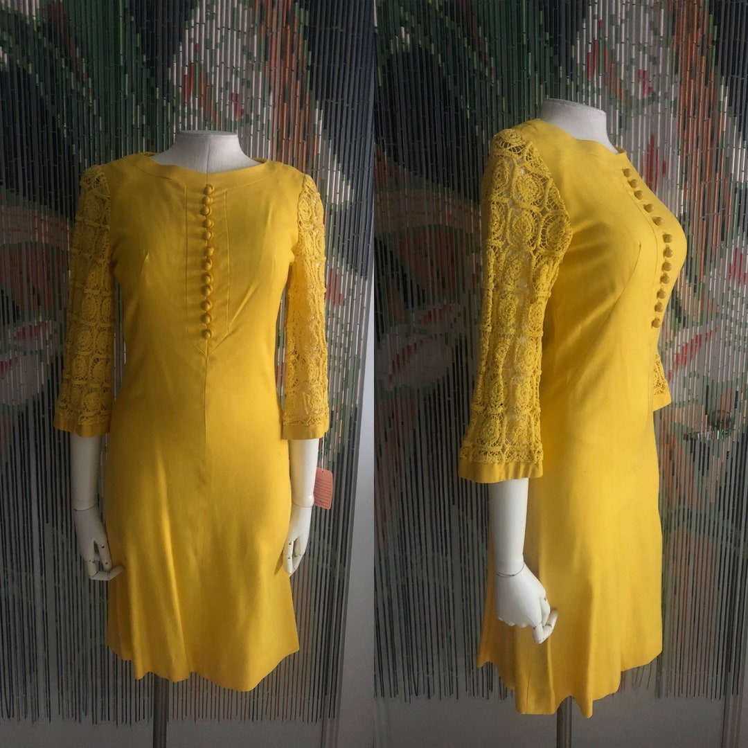 1960s Yellow Dress 60's Mod Mid Century - Etsy