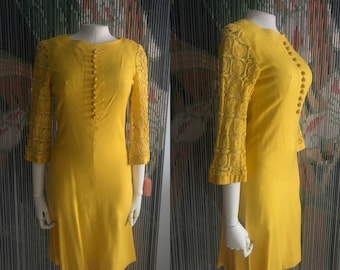 1960s yellow dress | 60's mod mid century