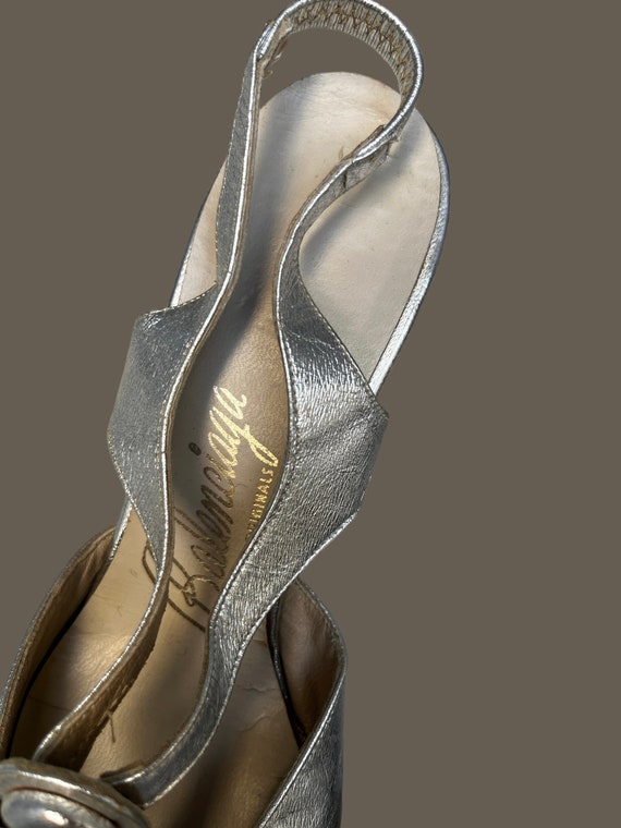 1960s Balenciaga silver heels | 50's 60's Mid Cen… - image 10