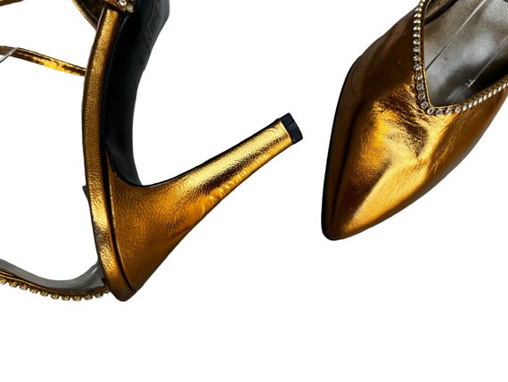 vintage Yves Saint Laurent metallic high heels | … - image 8