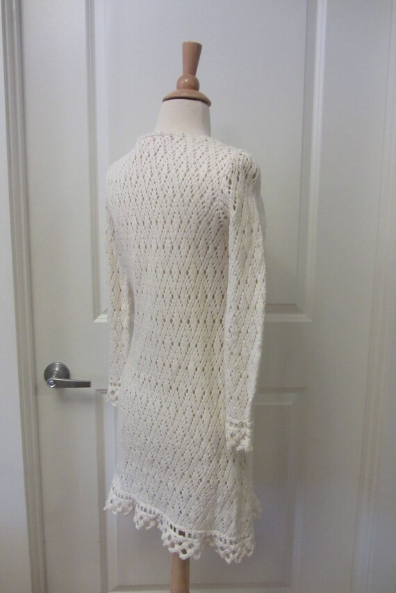 1970s crochet mini dress | 70's boho hippie - image 5