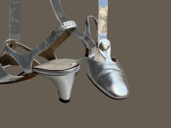 1960s Balenciaga silver heels | 50's 60's Mid Cen… - image 7