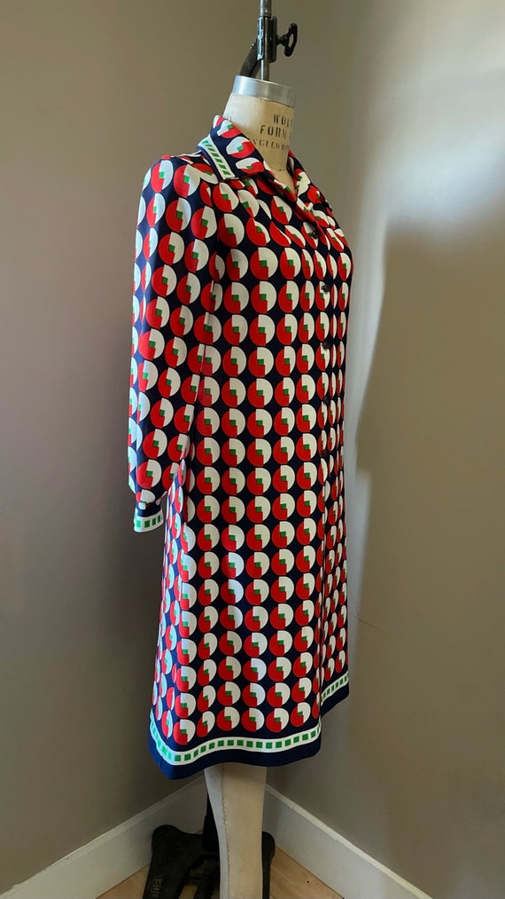 1960s geometric shirt dress | 60's 70's Mod Op Art - image 8