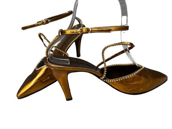 vintage Yves Saint Laurent metallic high heels | … - image 4