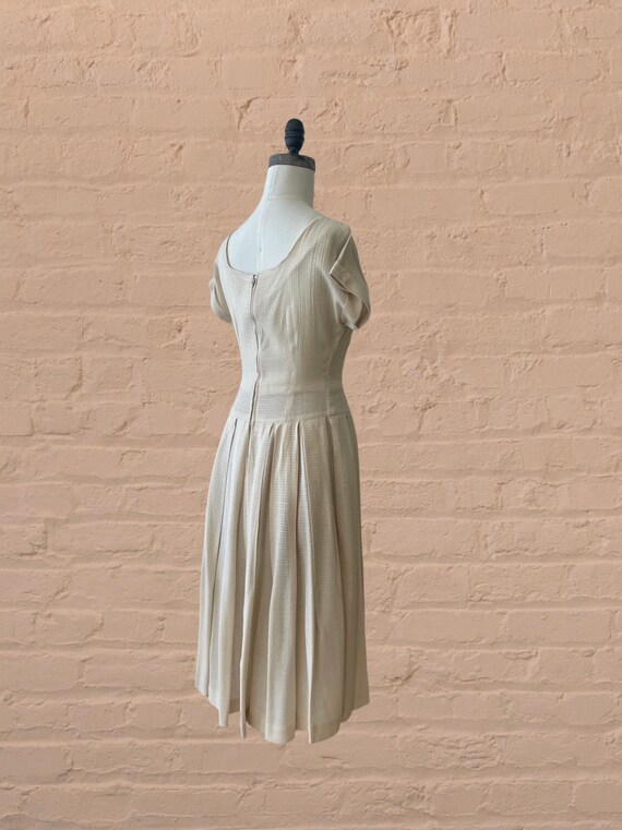 1950s cream summer dress • 40's 50's mid century - image 9