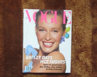 Vintage Vogue Magazine : May 1988, Cover Model Estelle LeFebure