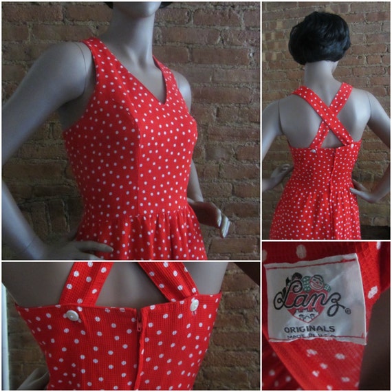 1980s Lanz red polka dot dress | 80's does 50's B… - image 5