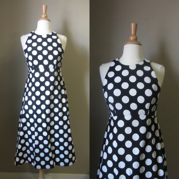 1980s black & white polka dot sundress | 80s does… - image 1