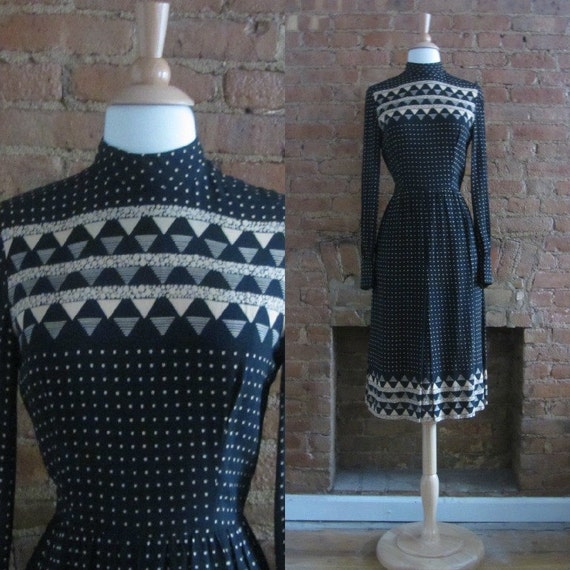 1970s Mollie Parnis polka dot dress | 70's Design… - image 1