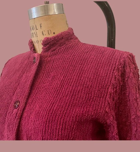 1970s raspberry pink chenille duster  | 60's 70's… - image 10