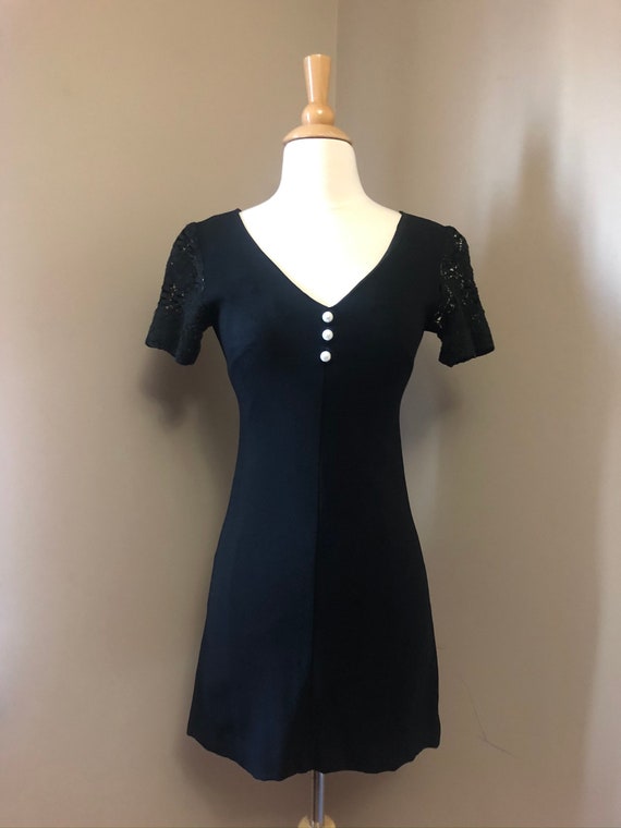 1960s Radley of London black mini dress | 60's Bo… - image 2