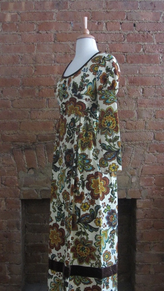 1960s regency revival floral maxi dress - image 4