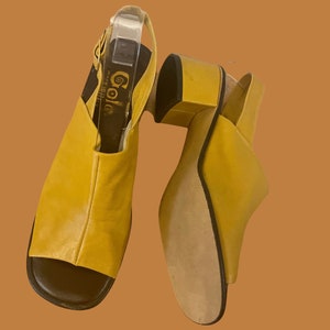 1970s mustard yellow sandals 60's 70's boho hippie image 7