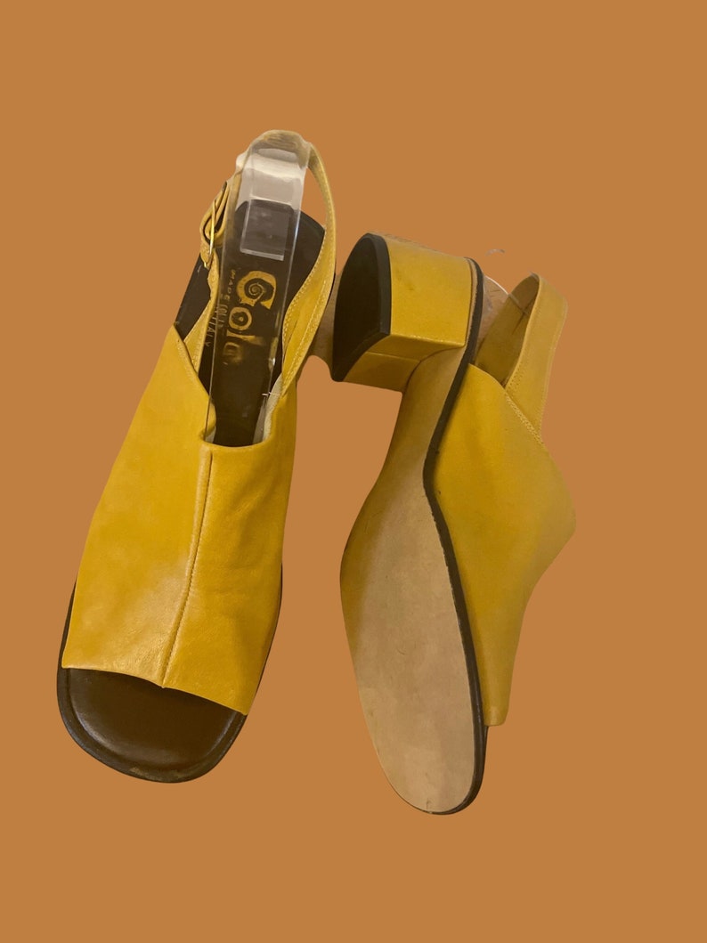 1970s mustard yellow sandals 60's 70's boho hippie image 7