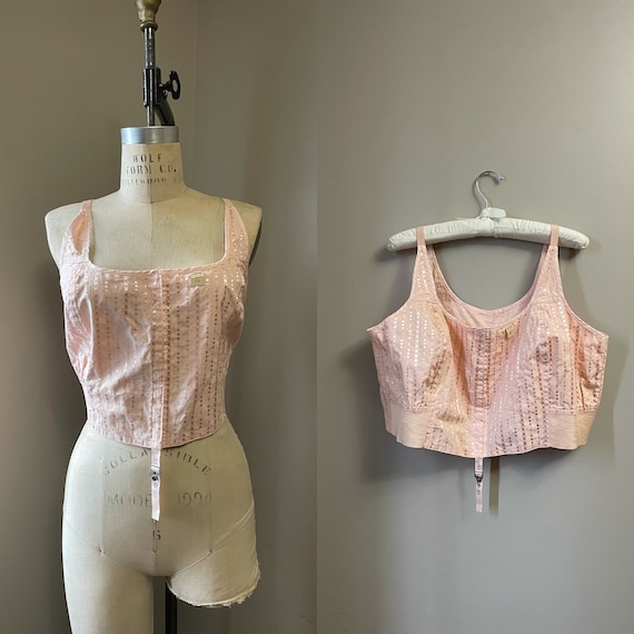トップス 1920s Pale Pink Silk Lingerie Vintage 1920s Blush Pink Silk Lingerie Teddy Shorts