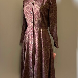 1980s Calvin Klein autumnal paisley dress 80s does 50s image 6