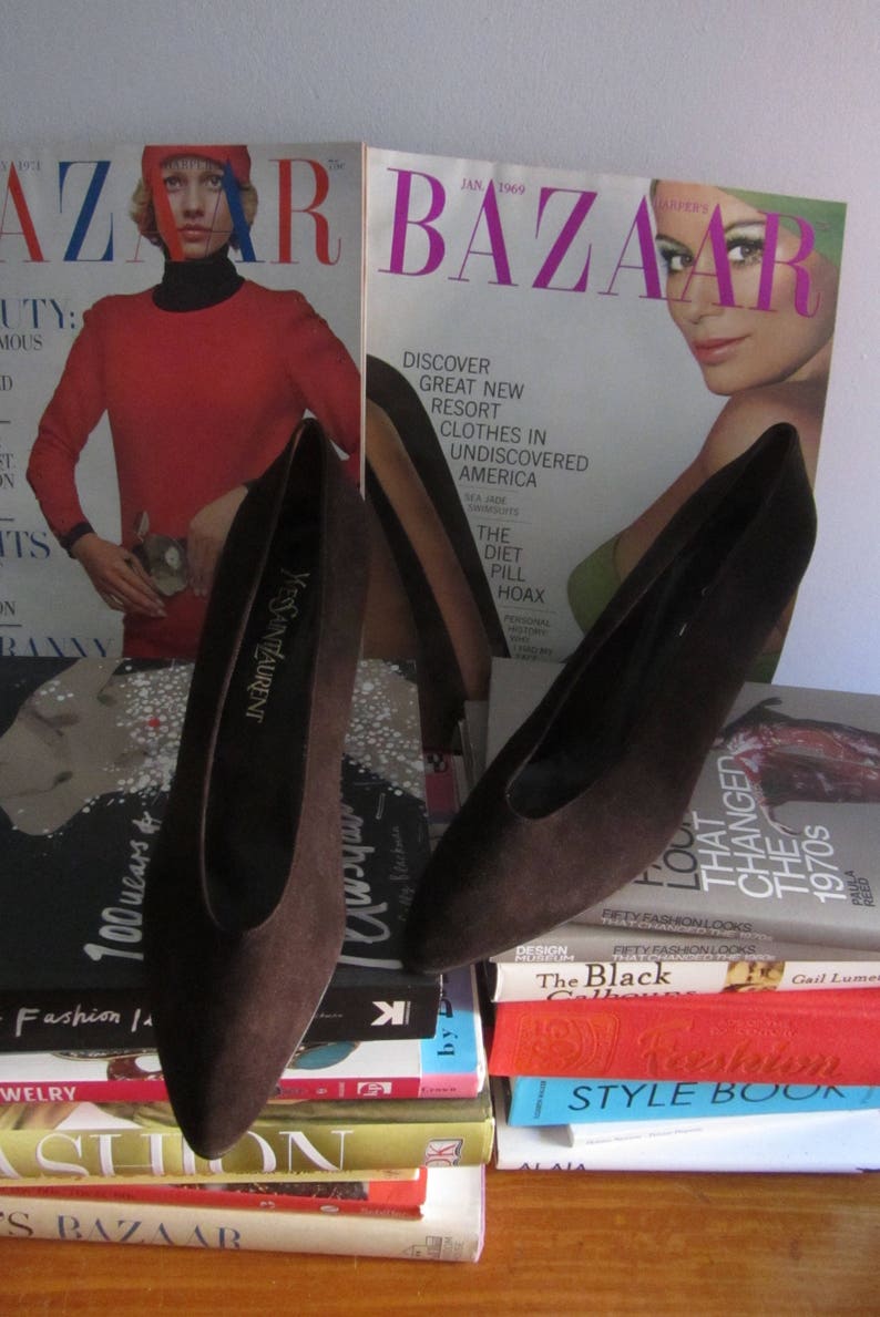 vintage Yves Saint Laurent pumps 80's 90's high fashion minimalist image 9